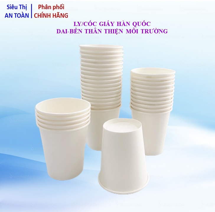 Combo 500 - Ly giấy ,cốc giấy Hàn Quốc uống cafe ,uống nước , trà.Loại 5Oz 150 ml, 7Oz 210 ml màu trắng ( White )
