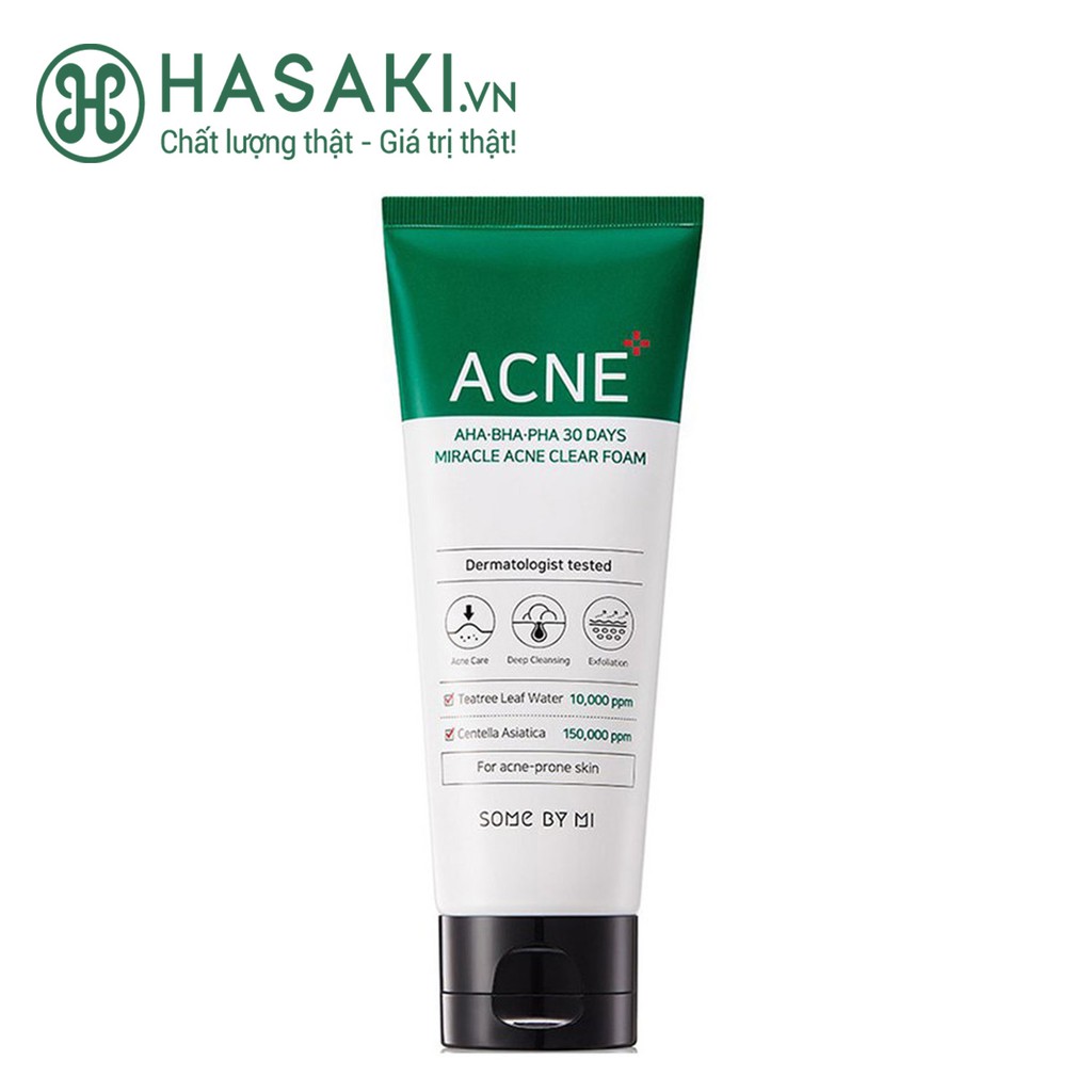 Sữa rửa mặt cho da mụn some by mi 30 days miracle acne clear foam 100ml