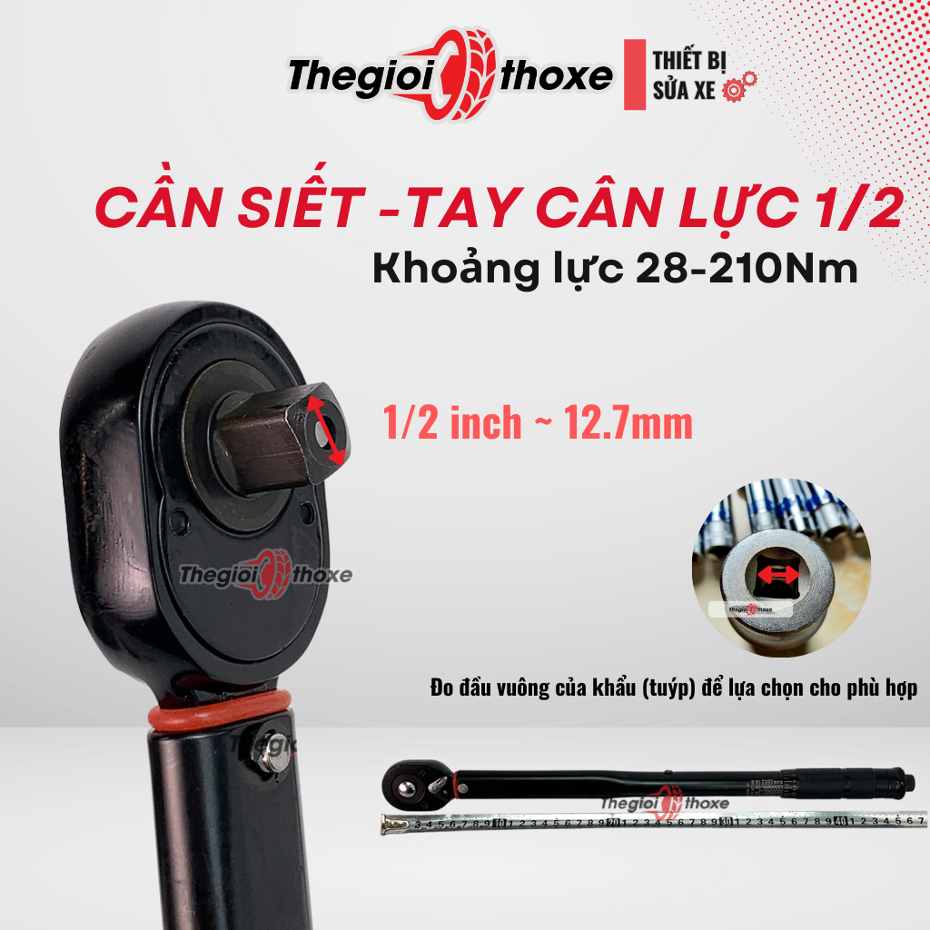 Cần siết lực 1/2 - Tay cân chỉnh lực chất lượng cao nhập khẩu Đài Loan | Thế Giới Thợ Xe