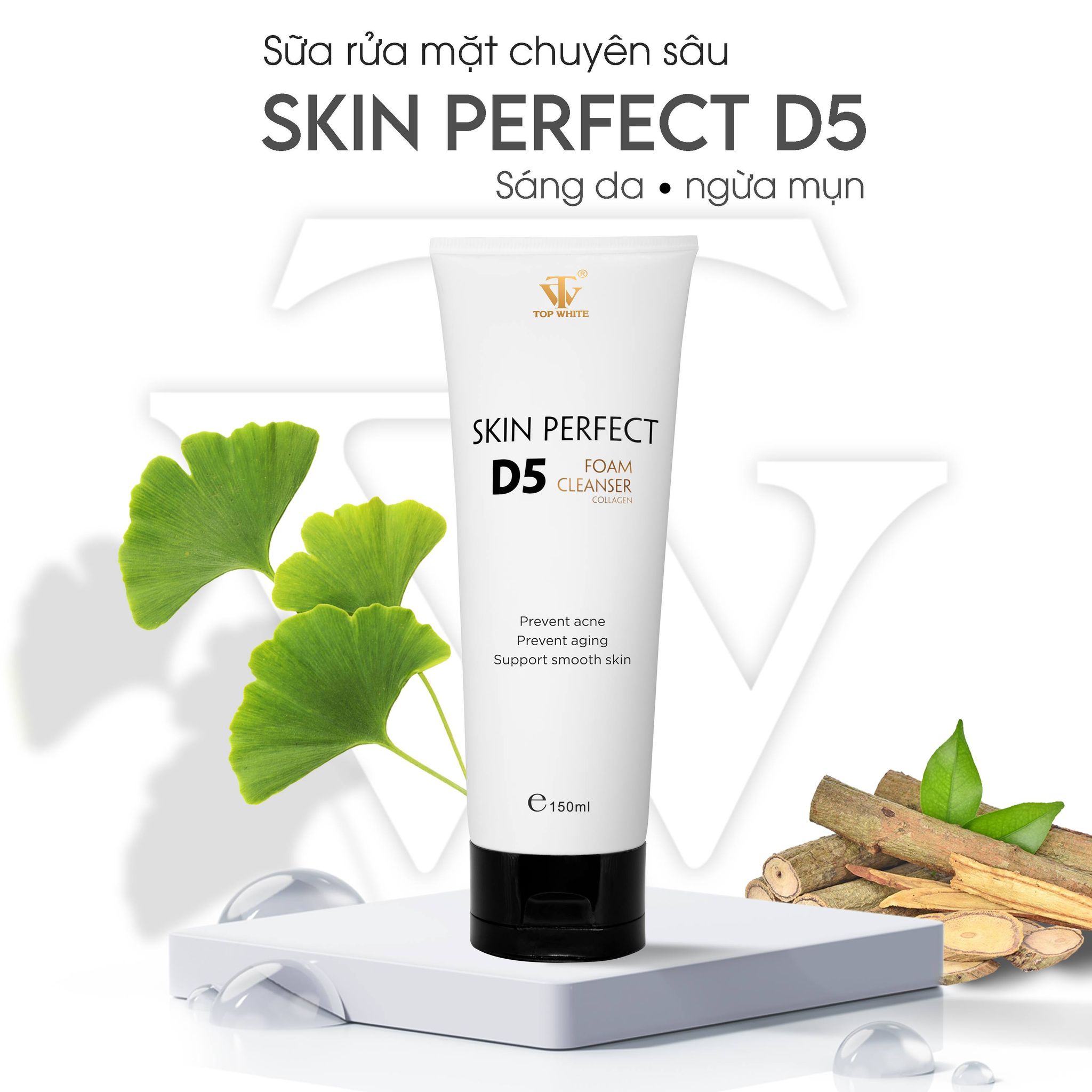 White Perfect D5 sữa rửa mặt trắng da – ngăn ngừa mụn