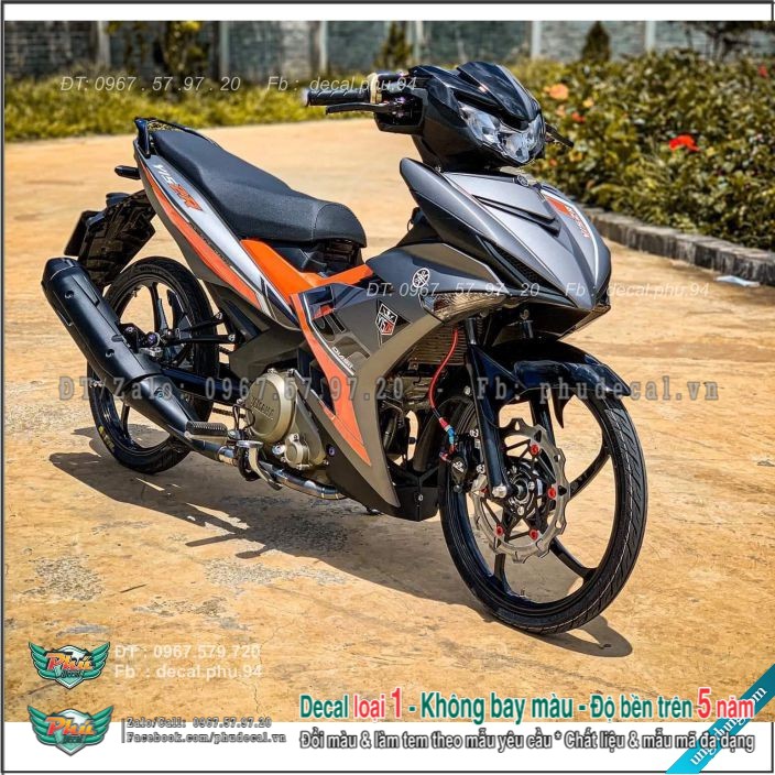 Tem rời ex exciter 150 y15zr cam đen xám hàng loại 1.