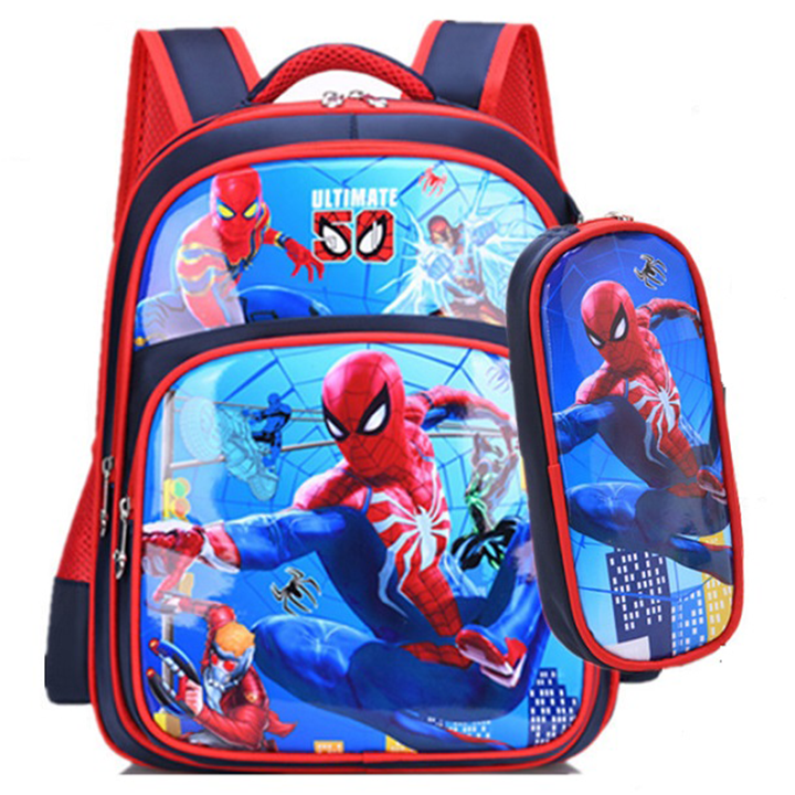 Balo Học Sinh balo chống gù cho bé Hình ELSA  Siêu Nhân size 42cm BALO-09 SHOP HUYỀN BIN - Tặng kèm hộp bút