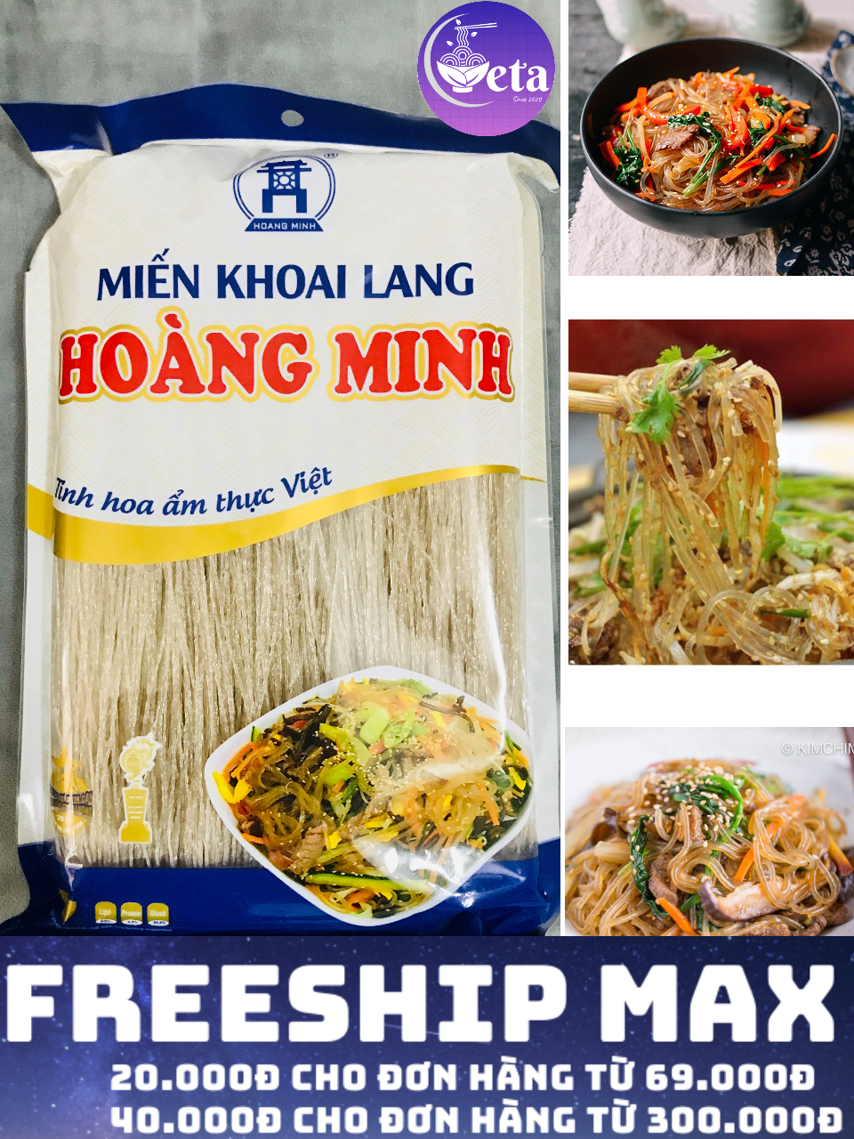 Miến khoai lang Hoàng Minh 300gr - eatclean, miến dai, không bở, giảm cân - hcm, đồng nai