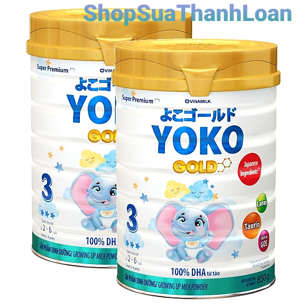 Combo 2 lon sữa bột yokogold 3 850g .