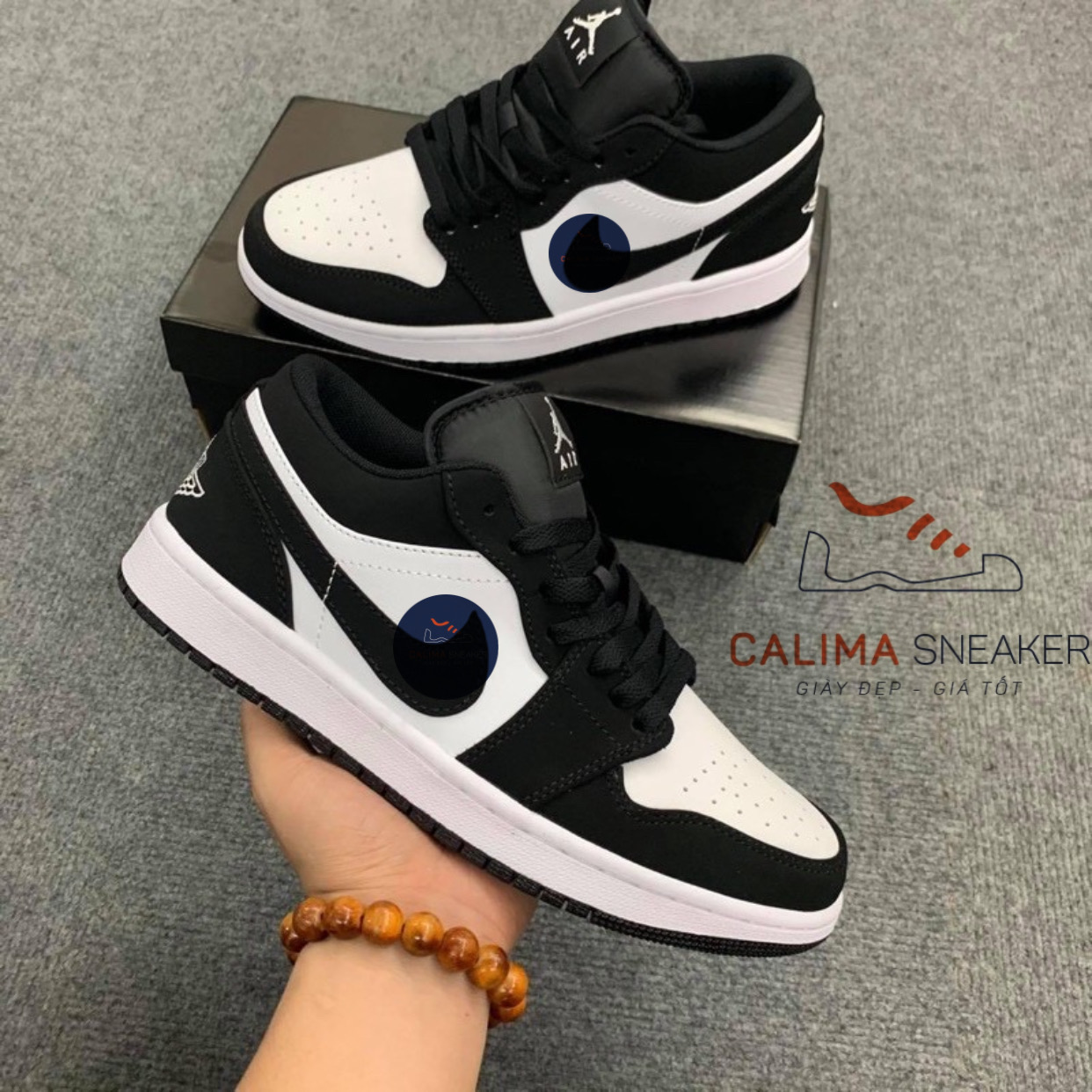 Giày sneaker nam, giày sneaker 11 nhiều mẫu 𝐍𝐈𝐊𝐄 JD 1, 𝐍𝐈𝐊𝐄 air 𝗷𝗼𝗿𝗱𝗮𝗻 cổ thấp các màu panda trắng đen/smoke xám/paris/xanh ngọc/xanh lá/cam/đỏ/bò sữa/thổ cẩm/Calima Sneaker