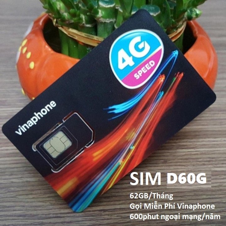 FREESHIP - CHƯA KÍCH HOẠT. Sim 4G Vinaphone D60G KM 62GB Và Gọi Miễn Phí - Sim 4G Vinaphone Chuẩn