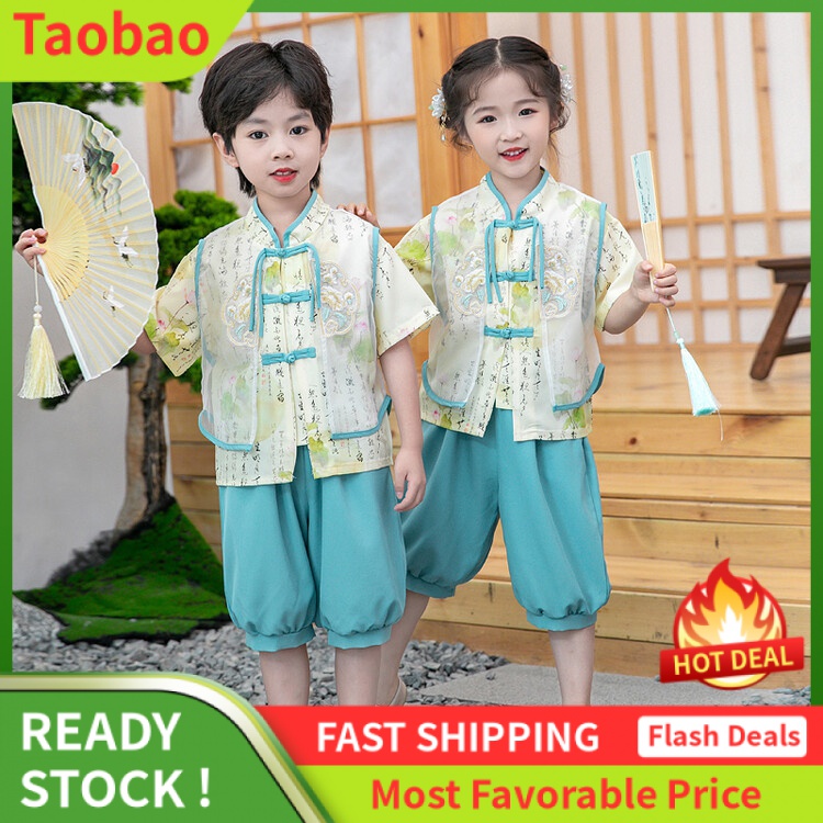 LZD  Trang Phục Biểu Diễn Ngày Thiếu Nhi Mẫu Giáo Trang Phục Nhà Đường Trang Phục Hán Phục Kiểu Trung Quốc Trang Phục Mùa Hè Trang Phục Anh Chị Em Bé Trai