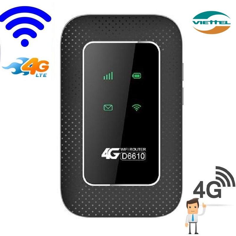 Bộ Phát WiFi 3G 4G Viettel D6610 Airtel KHÔNG DÂY - Tặng kèm siêu sim 4G từ MƯỜNG THANH ROYAL