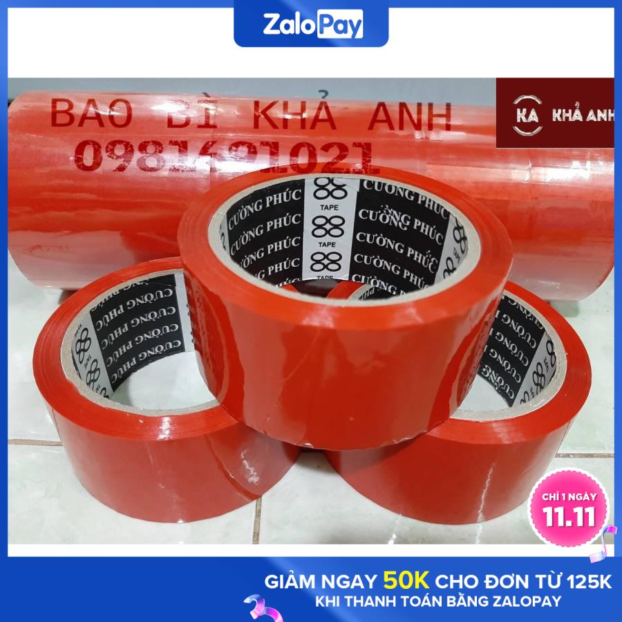 BĂNG KEO MÀU ĐỎ MAY MẮN 5F x 6 CUỘN
