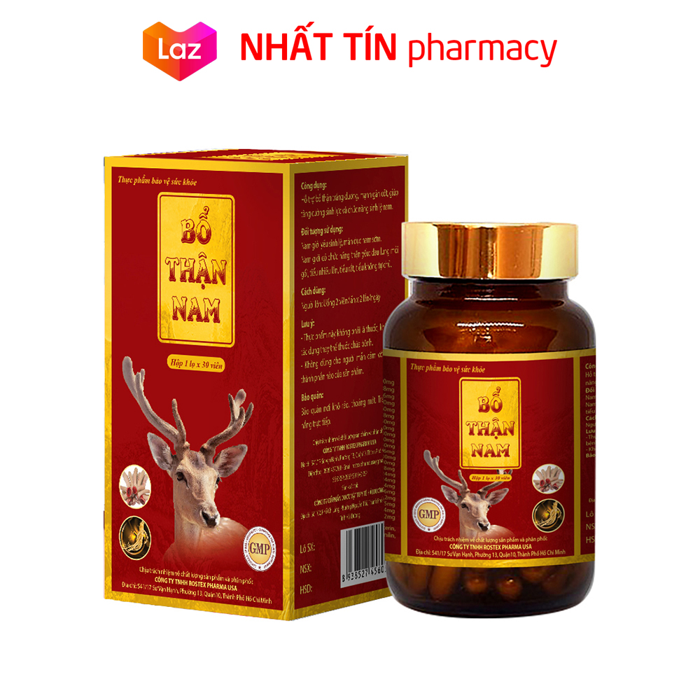 Viên uống tăng cường sinh lý nam bổ thận tráng dương kéo dài thời gian Bổ Thận Nam - Hộp 30 viên - NHẤT TÍN PHARMACY