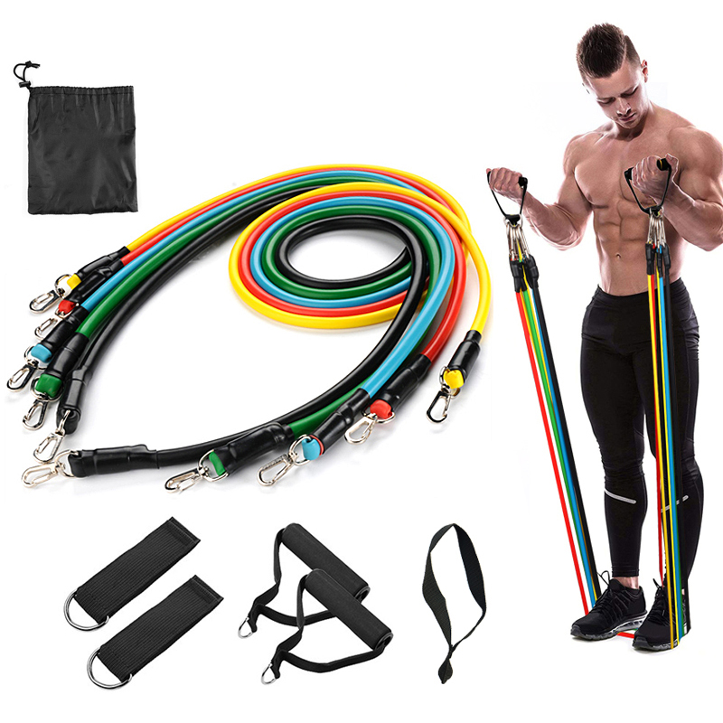 [HCM]Dụng cụ tập gym Dây đàn hồi tập gym Dây ngũ sắc tập gym Dụng cụ tập yoga Đồ tập gym Máy tập thể dục đa năng Bộ 5 dây đàn hồi tập thể hình gọn nhẹ có tính đàn hồi cao bền an toàn. Bảo hành 1 đổi 1