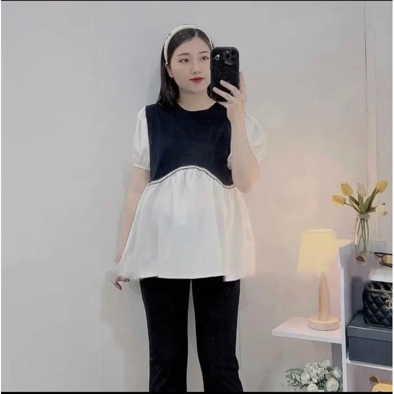 Áo Cộc Bầu công sở Sơmi hàng thiết kế đẹp, nhẹ nhàng thanh lịch mềm mát