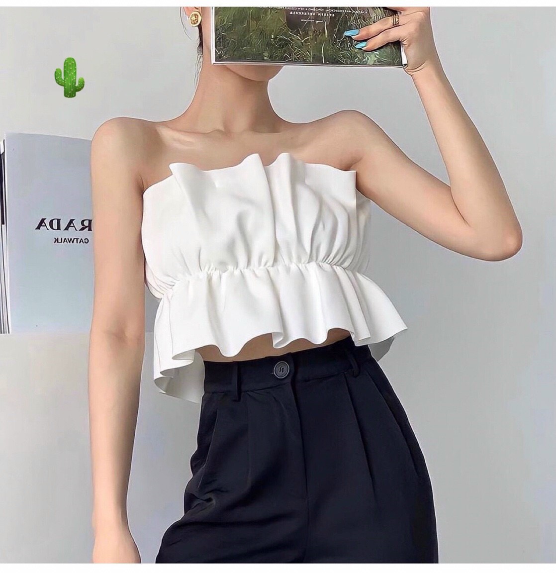 Áo ống nhúng dây kéo đồng phía sau