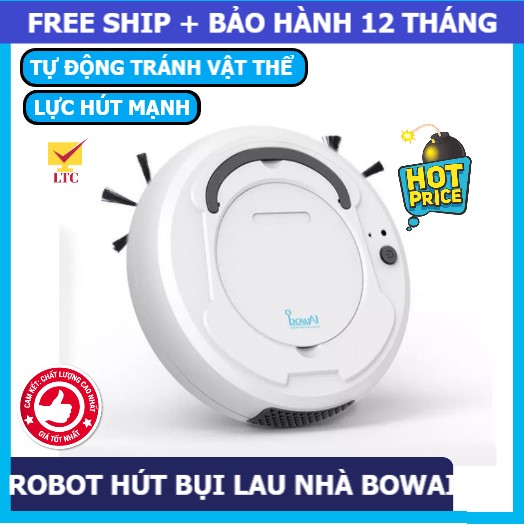 ROBOT hút bụi quét lau nhà 3 trong 1 thông minh tự động làm sạch sàn nhà BOWAI công nghệ mới làm sạch bụi bẩn cực nhanh, hút được lông tóc, bụi mịn giúp sàn nhà luôn sạch sẽ