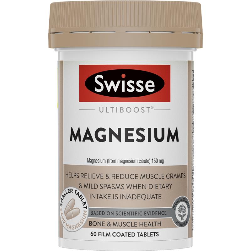 Viên uống bổ sung Swisse Ultiboost Magnesium 60 viên hỗ trợ sức khỏe xương