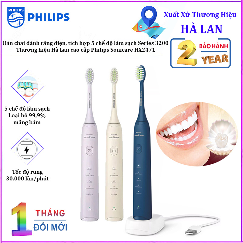 Electric toothbrush, built-in 5 modes. Philips Sonicare hx2471 premium Dutch brand