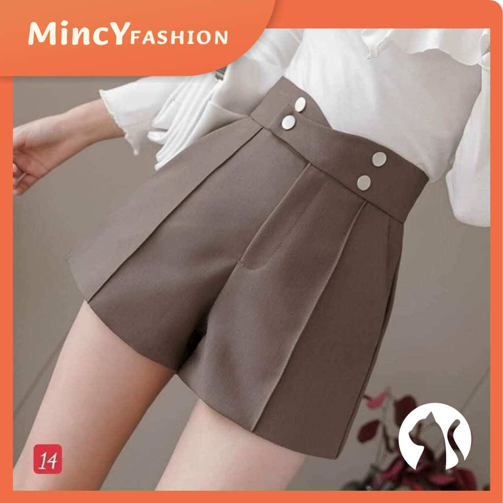 Quần Short Nữ 4 Khuy Cạp Cao Chất Tuyết Mưa Lưng Thun Co Dãn V008