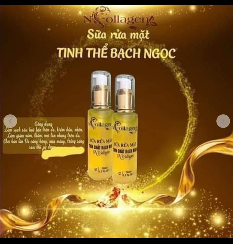 Sữa rửa mặt tinh thể bạc Bạch Ngọc N Collagen sạch sâu bụi bẩn ngăn ngừa lão hóa sáng mịn làn da chai 70ml