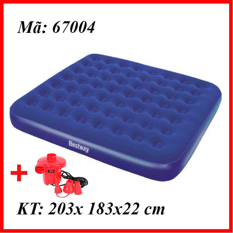 NỆM/ĐỆM BƠM HƠI CỠ ĐẠI TIỆN DỤNG 4 NGƯỜI NẰM : 2,03M X 1,83M X 22CM KÈM BƠM ĐIỆN