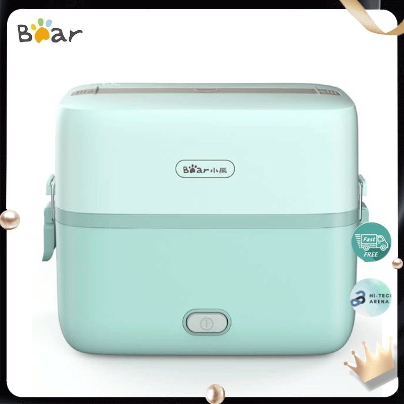 Hộp cơm cắm điện bear dfh-b12e1, 2 tầng 3 ngăn, sử dụng inox cao cấp 304
