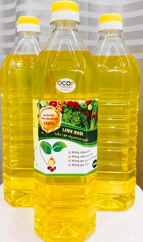 1L Dầu lạc nguyên chất - Dầu đậu phộng nhà ép thủ công, 100% nguyên chất