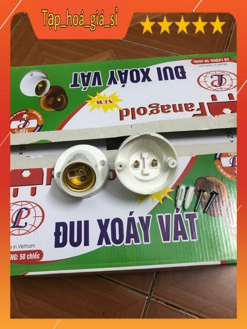 ( Hộp 50 )đui xoáy vát gắn tường,Đui đèn gắn ốp tường E27 đui xoáy 27mm