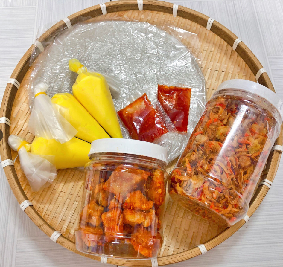 Combo tóp mỡ + 3 bơ bánh tráng phơi sương | nghiện store | freeship