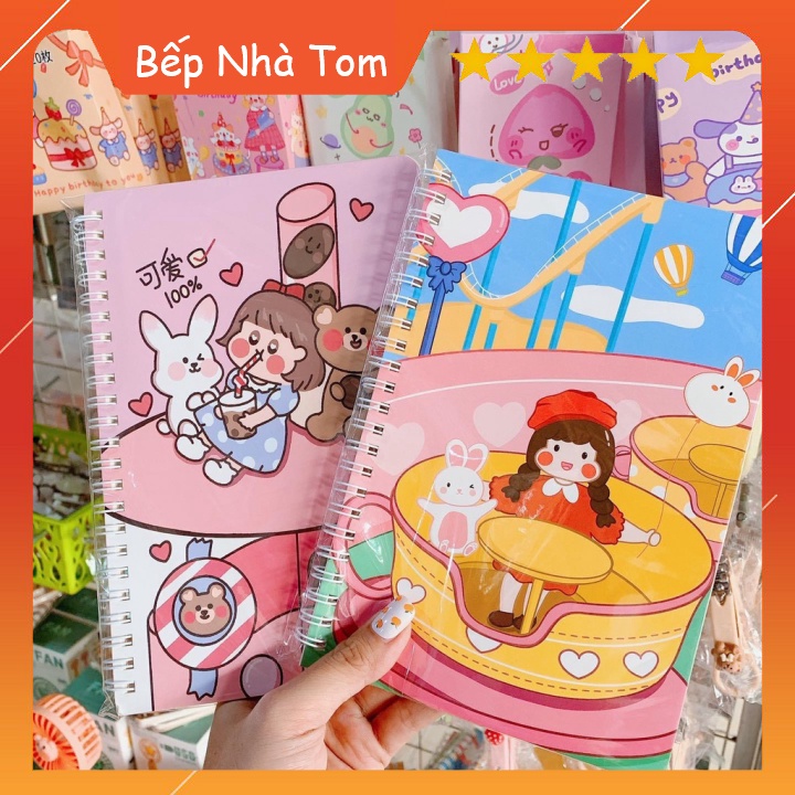 Sổ tay cute lò xo loại lớn in hình dễ thương