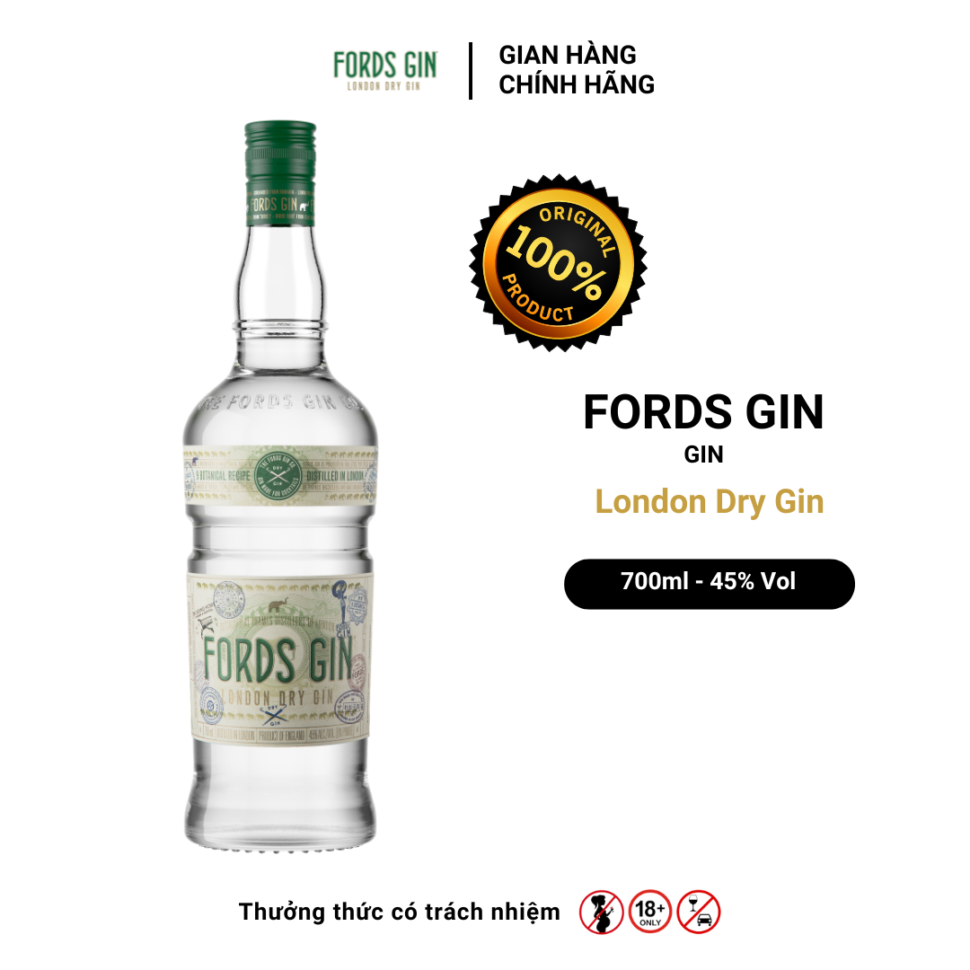 Rượu FORDS GIN - London Dry Gin Nồng Độ Alc 45% 700ml
