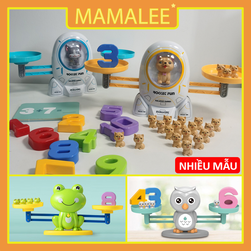 Bàn Cân Toán Học Thông Minh Phiên Bản Cao Cấp Size To Hình Mèo Chó Vũ Trụ Ếch Cú - Đồ Chơi Học Toán Giáo Dục Sớm