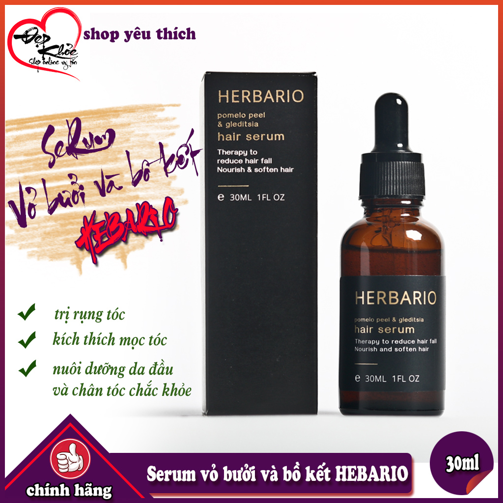 [HCM]Serum mọc tóc HEBARIO Vỏ Bưởi Và Bồ Kết 30ml ( ngăn rụng tóc mọc tóc nhanh dày và đen hơn )