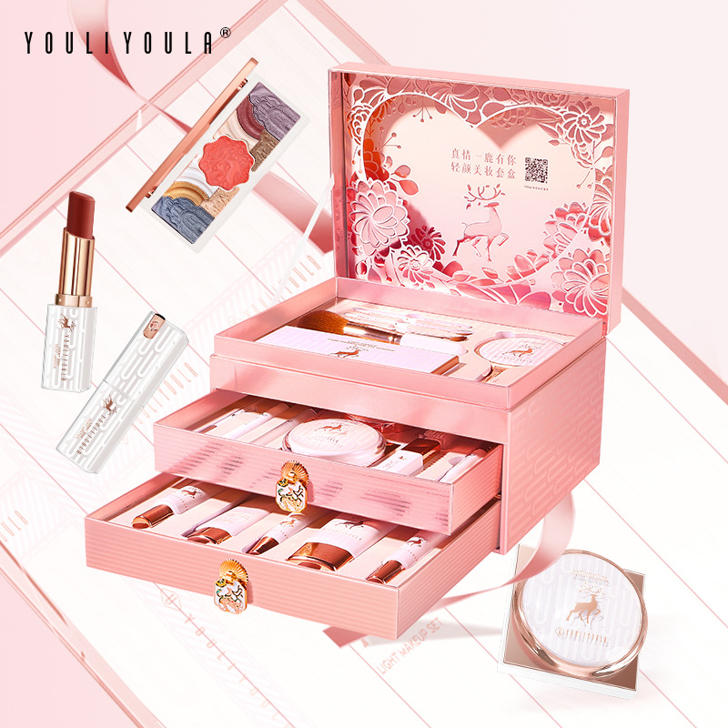 Set trang điểm siêu cấp 19 món toàn diện tặng kèm túi đựng làm quà tặng