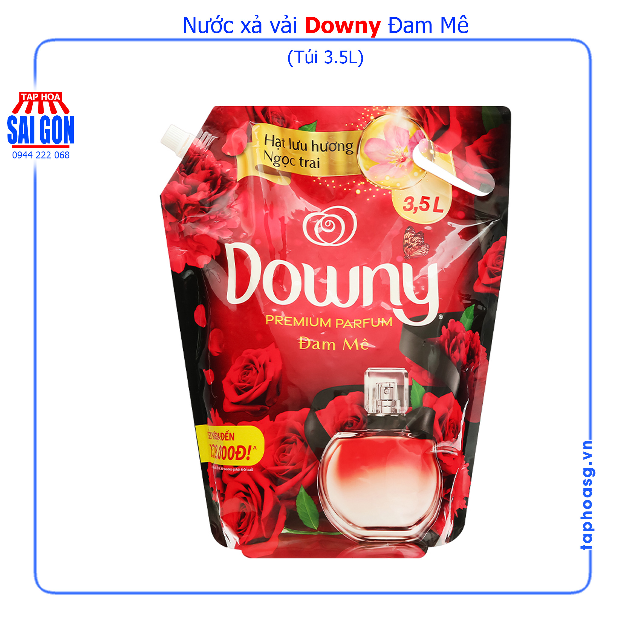 Nước xả vải Downy hương nước hoa đam mê túi 3.5 lít