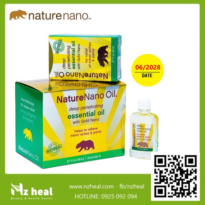 Dầu gió con gấu nature nano oil - hộp 6 chai