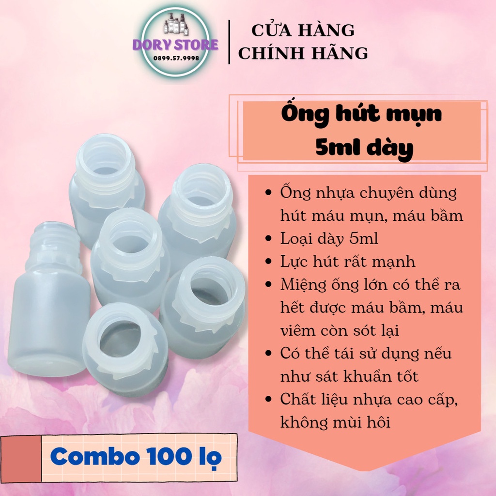 Ống hút mụn  loại 5ml dày hút mạnh , ống hút máu mụn hút mạnh trong spa