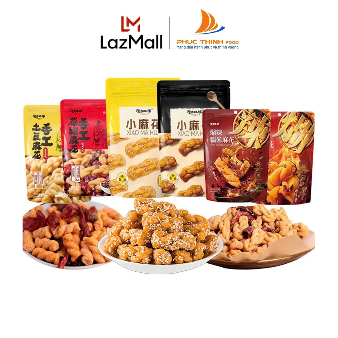 [HÀNG MỚI] Snack Quẩy Xoắn 6 Vị Tứ Xuyên, Đường Đen, Mè, Khoai Tây, Xôi Cay, Cay Giòn Ngon (52-108g)