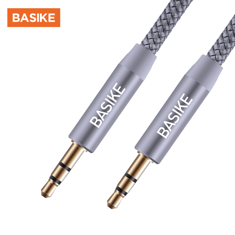BASIKE dây kết nối âm thanh Aux Cable 3.5mm Jack Audio 1m length 3.5mm Speaker Cable for Samsung Galaxy S8 Xiaomi Redmi Oneplus Car Stereo Male to Male Aux Cable
