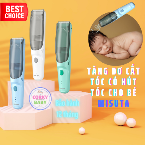 Tông đơ cắt tóc trẻ em máy cắt tóc kèm hút tóc cắt tóc êm ái ngay cả khi bé ngủ