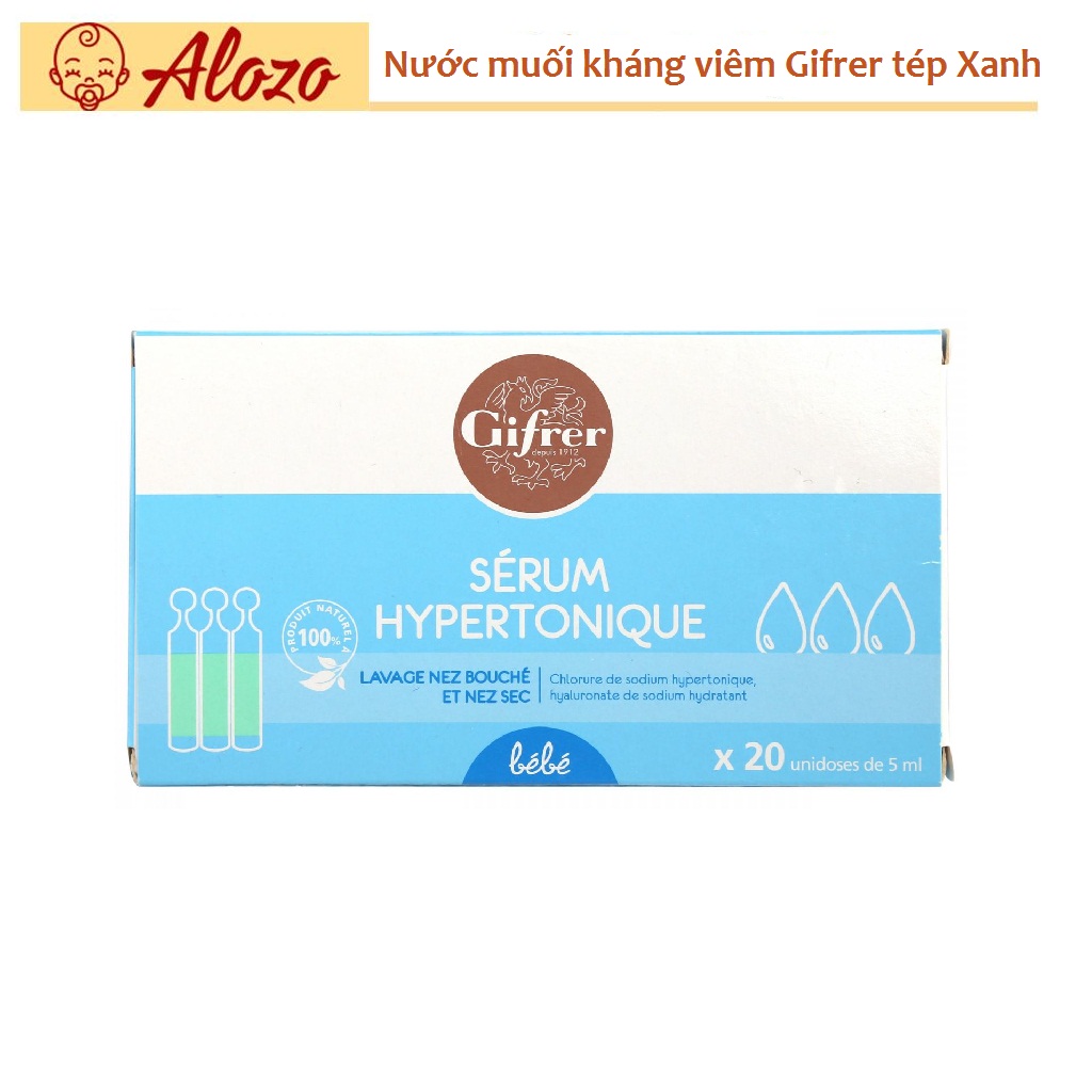 Nước muối kháng viêm trị nghẹt mũi Gifrer tép Xanh, Pháp