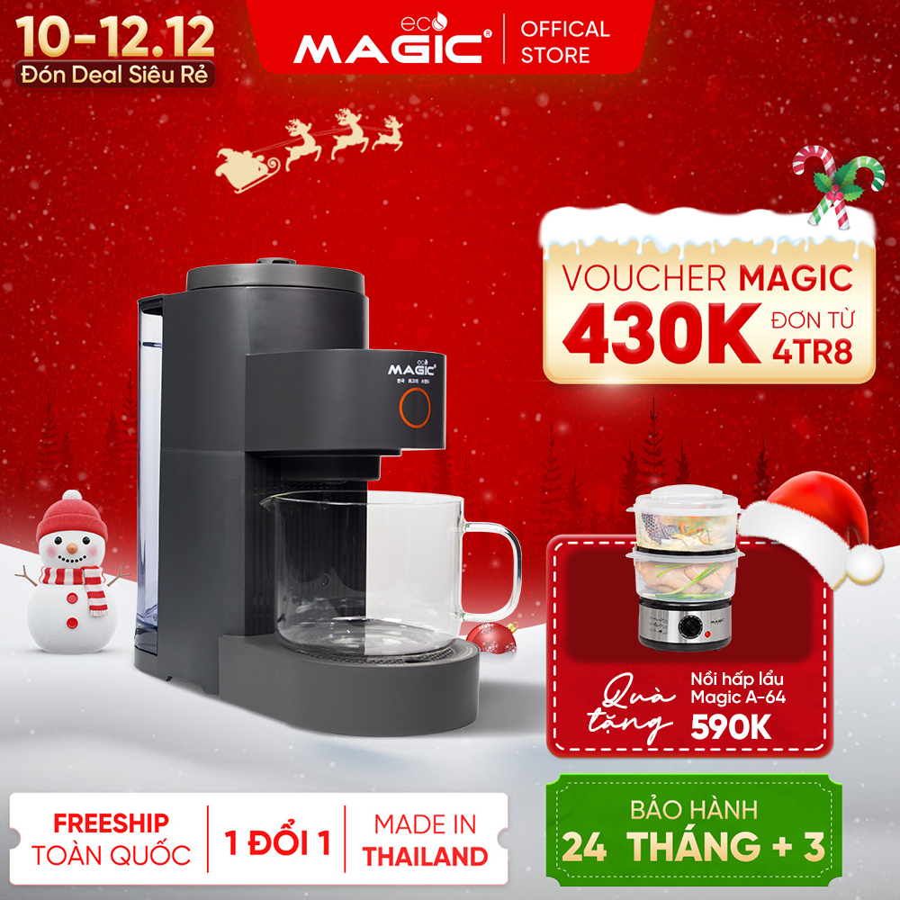  Máy xay nấu sữa hạt đa năng Magic Eco AC140,màn hình cảm ứng,8 chương trình nấu tự động,khử khuẩn nhiệt độ cao,chống ồn hiệu quả,tự động vệ sinh,lưỡi dao 4D,chế độ cài đặt giờ thông minh,CS 1200W,bảo hành chính hãng 30th 