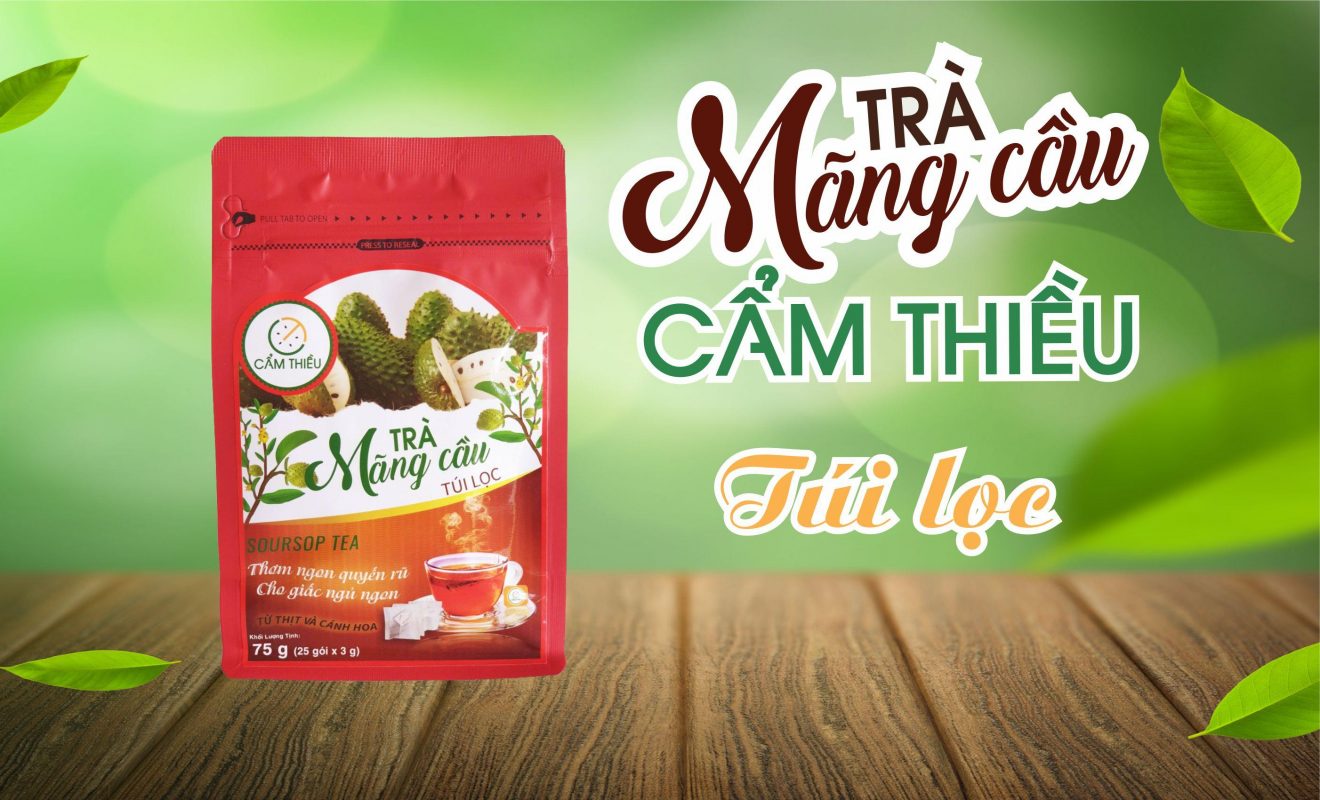 Trà mãng cầu xiêm cẩm thiều túi lọc màu đỏ 75g