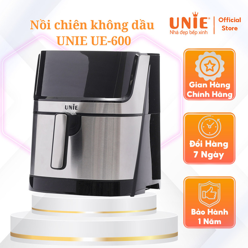 Nồi chiên không dầu UNIE UE-600, Air fryer dung tích 6.5L công suất 1500W