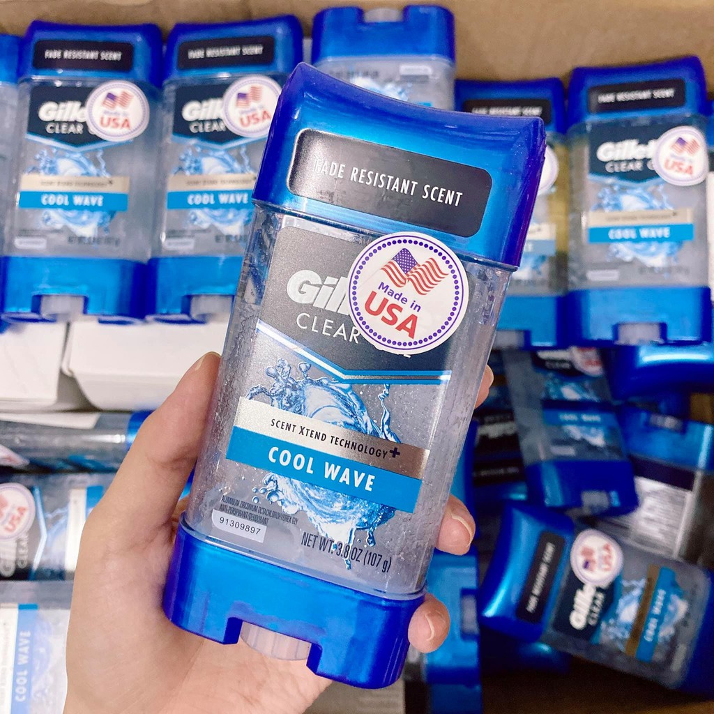 Lăn khử mùi cho nam Gillette Clear Gel Cool Wave 107g