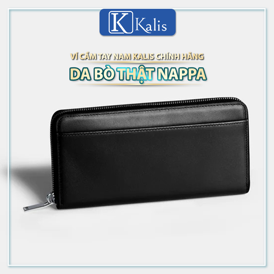 Ví cầm tay nam da bò thật 100% KALIS chính hãng bóp túi ví clutch da bò cầm tay nam cao cấp hàng hiệu.