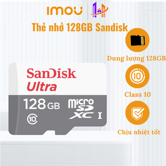 Thẻ nhớ Micro SD Sandisk 32GB /64GB/128GB Chuyên Dụng Cho Camera, Điện Thoại, Máy Ảnh - Thẻ Nhớ Tốc Độ Cao Class 10, Siêu Bền Bỉ