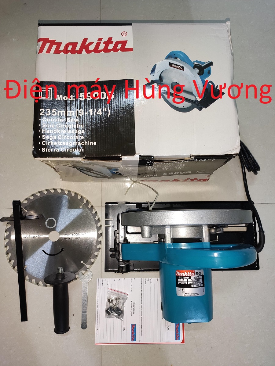 Máy cưa đĩa makita 5900b, 2200w, 235mm, made in thái lan, dây đồng chịu nhiệt, kèm 1 lưỡi cưa.