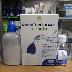 Bình rửa mũi xoang ích nhân - bình 250ml + muối lọ 30 viên date xa