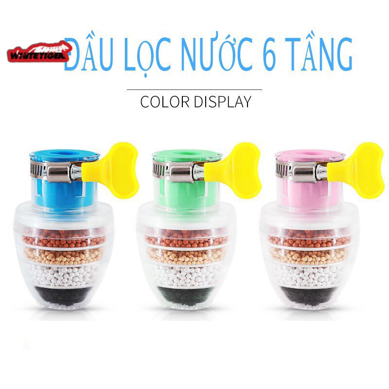 Đầu Lọc Nước Trực Tiếp Tại Vòi 6 Tầng Lọc V4 - Lọc Nước Mini 6 Tầng Gắn Được Mọi Loại Vòi