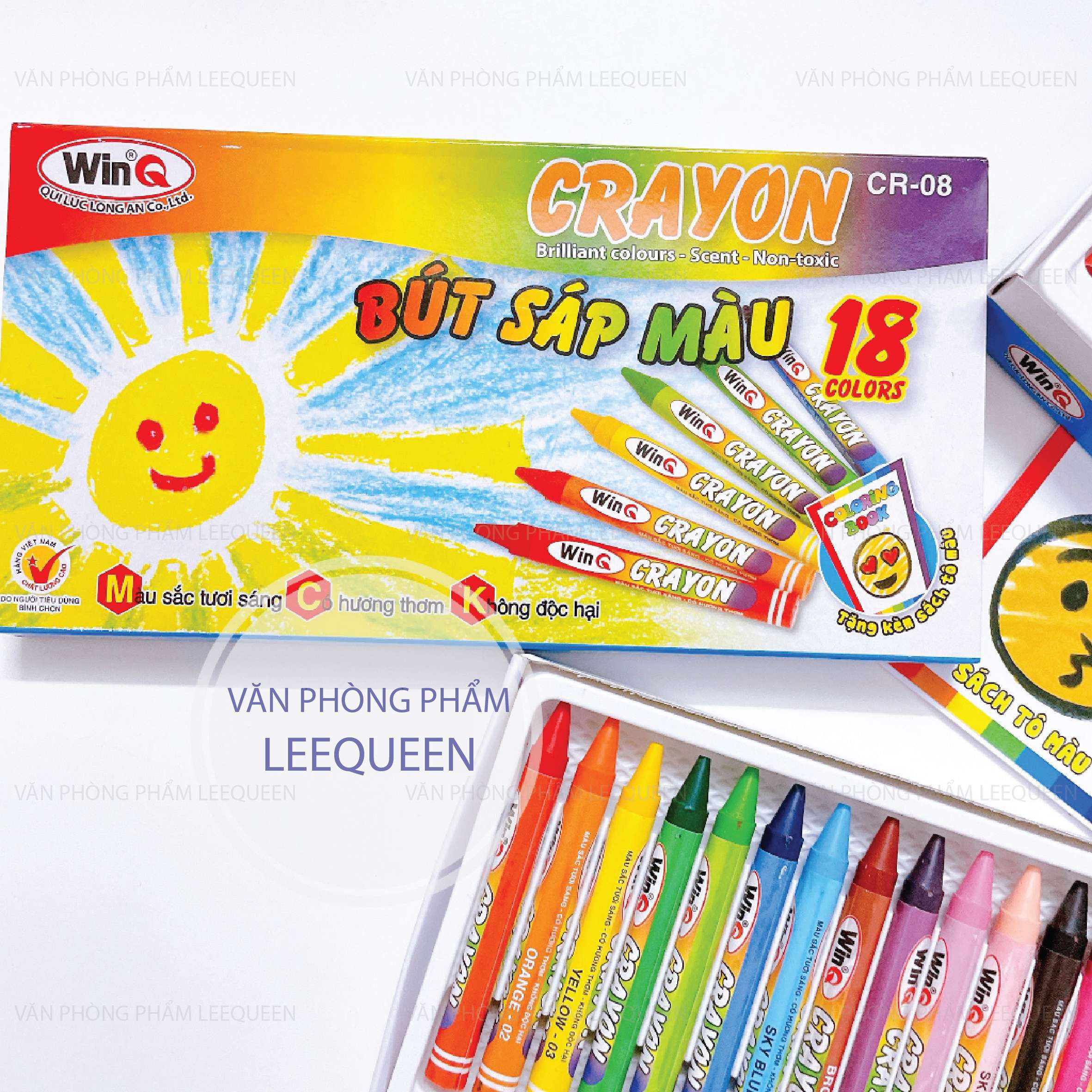 Bút sáp thơm 12-18 màu winq cr08