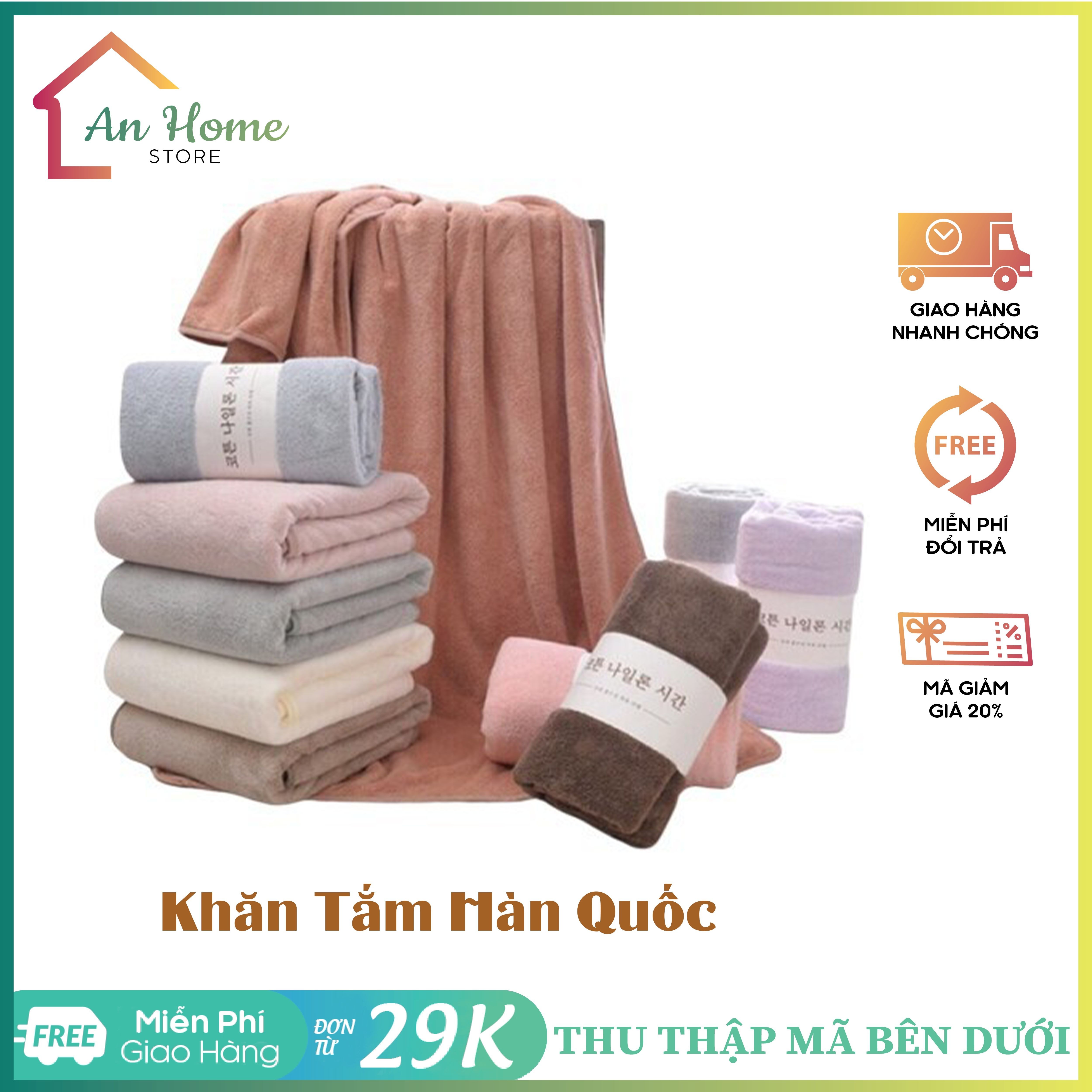 Khăn bông tắm hàn quốc cao cấp anhome - cotton siêu mềm mịn